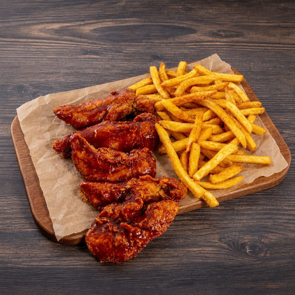 3 PC BBQ Tenders & fries.