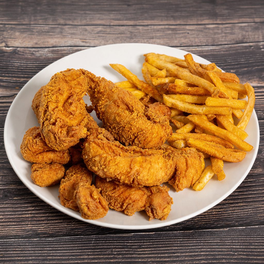 3 Pc Buffalo tender with fries.