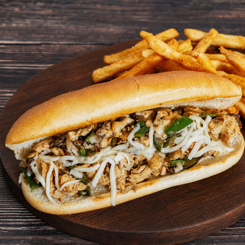 Philly Steak Sub & Fries.