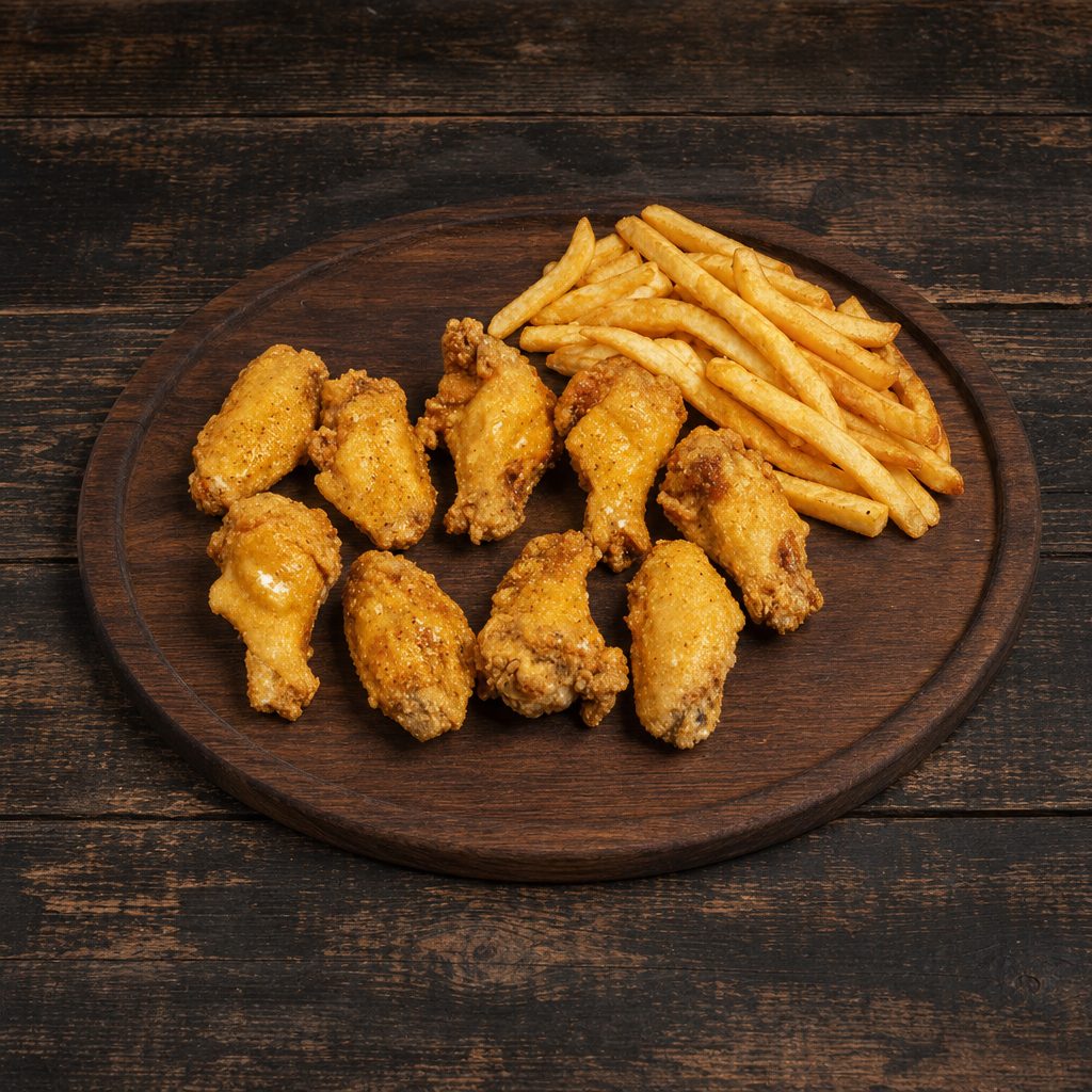 Wings 10 Pieces & Fries.