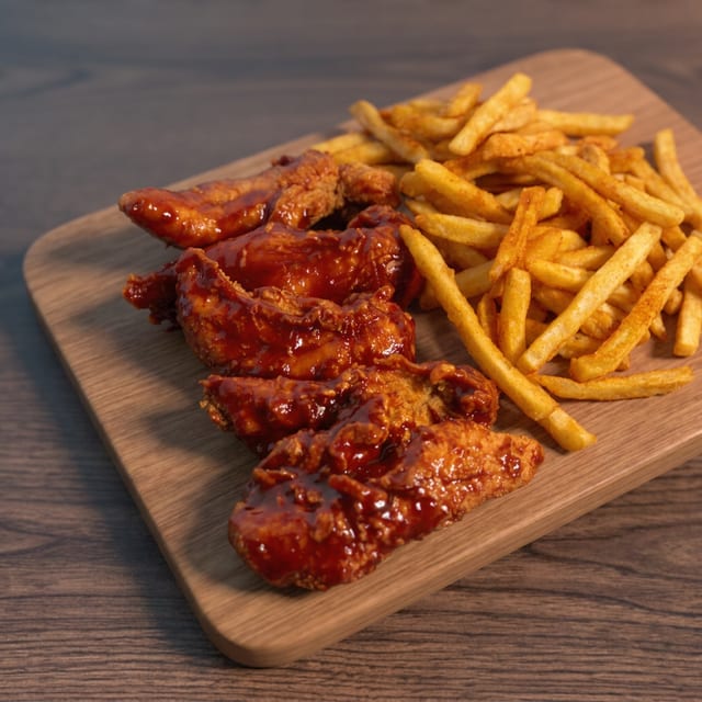 3 PC BBQ Tenders & fries.