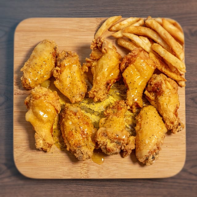 10 Lemon pepper traditional wings (WINGS ONLY).