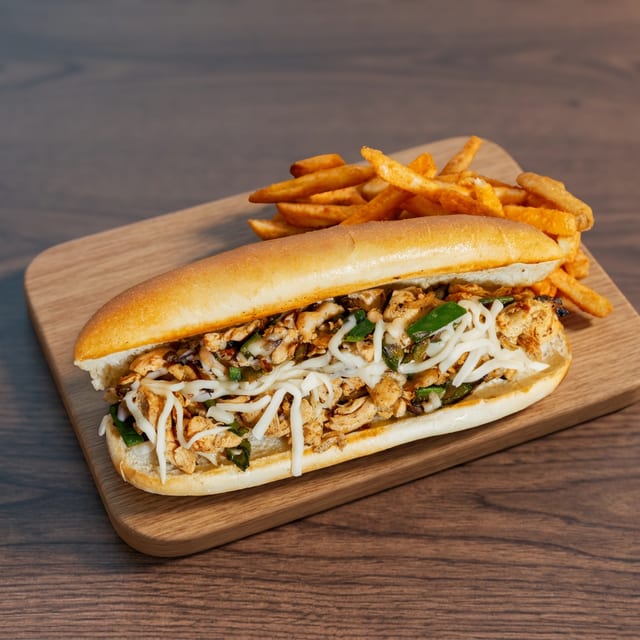 Philly Steak Sub & Fries.