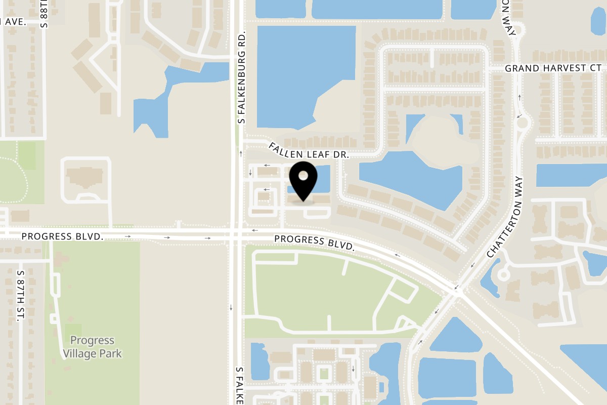 Map showing the location of Peppajak Riverview on 9074 Progress Boulevard in Riverview